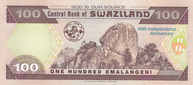 P34 Swaziland 100 Emalangeni Year 2008 (Comm.)